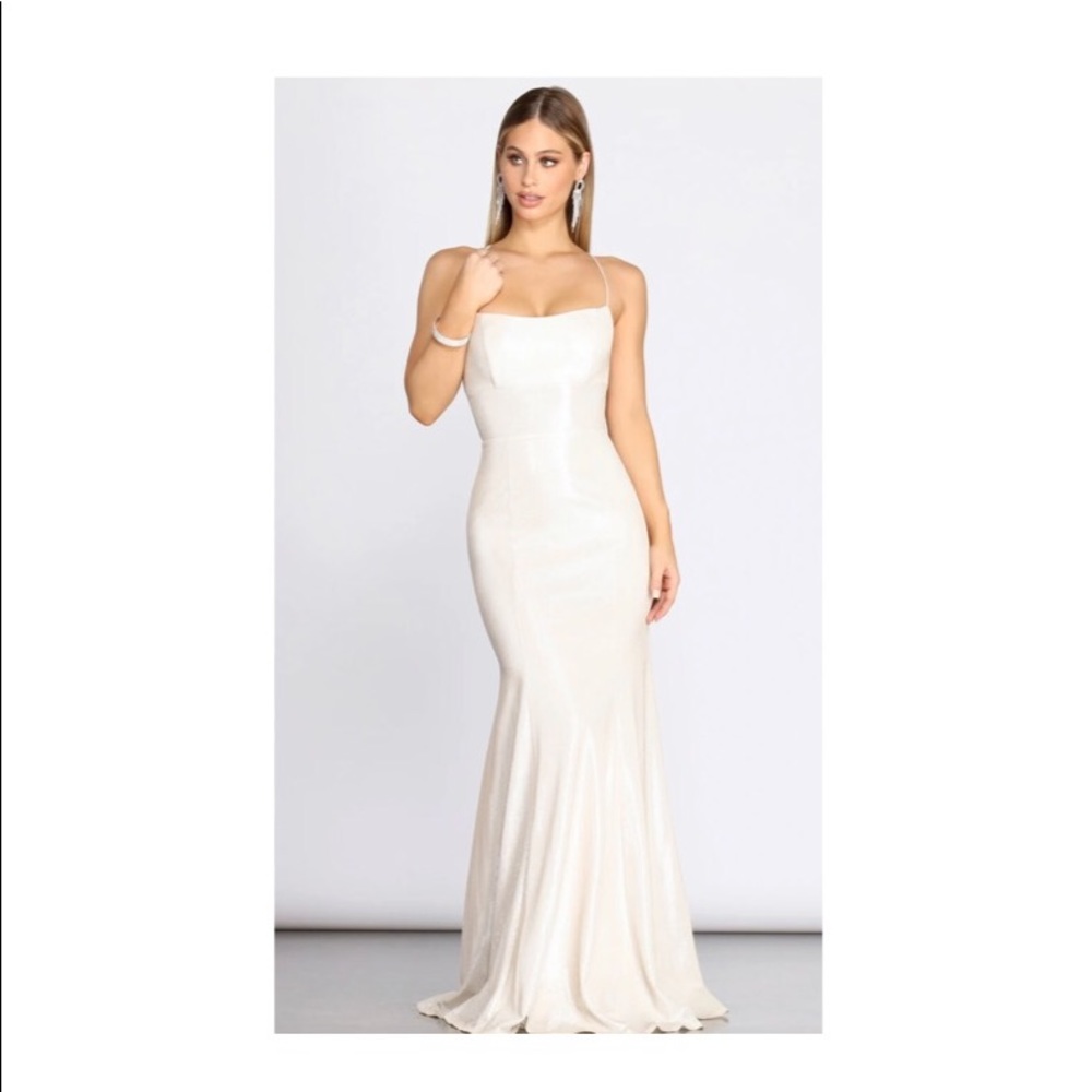 Char Formal Lattice Glitter Dress